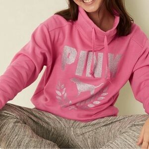 PINK Victoria's Secret Cowl Neck Sweater in Pink and Silver